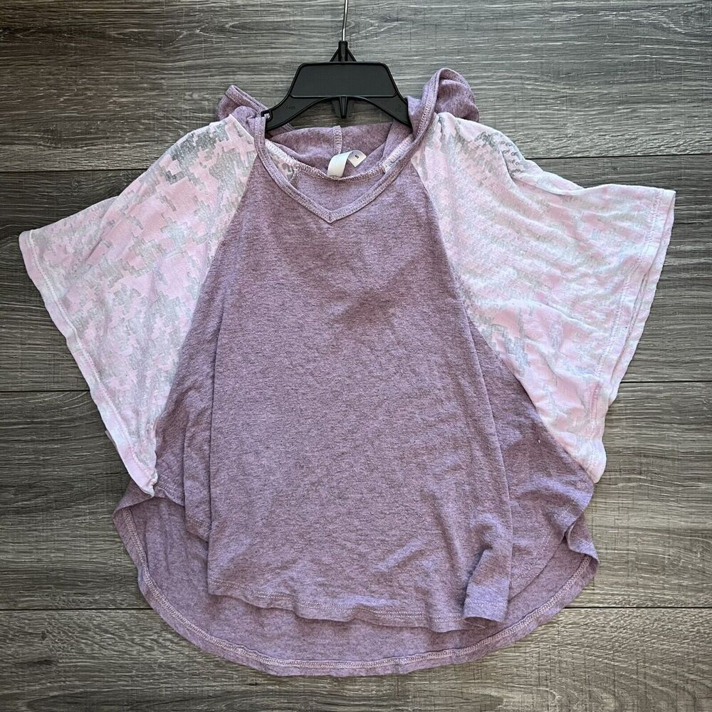 Gypsy Sky Girls Poncho Top size 5 Purple Burnout Lavender Hooded